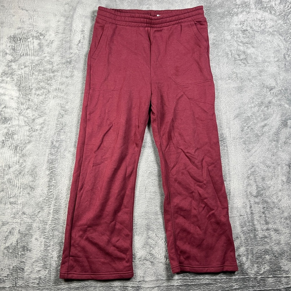 Free Assembly Sweatpants Womens XL14/16 Red Fleece Lined Straight Leg Drawstring